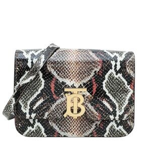 Burberry Python Print TB Flap Small Bag